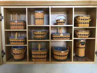 LONGABERGER JW MINIATURE BASKET SET -GLASS DISPLAY CABINET EXCELLENT Condition*