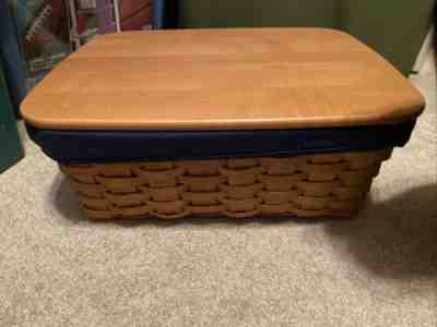 Whitewashed Large Rectangle Organizing Basket — Longaberger