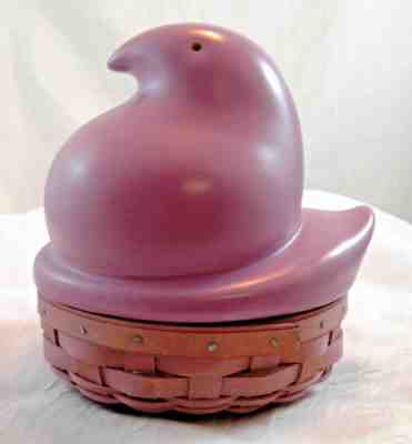 Longaberger Purple Ceramic Top Peeps Basket w/ Plastic Liner 2013 EASTER