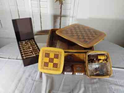 Longaberger Father's Day Checkerboard & Tic-Tac-Toe Set w/ Pewter Chess Pieces
