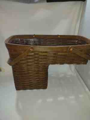 Longaberger Rich Dark Brown Stair Step Basket with Plastic liner