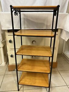 Longaberger 5 Tier Wrought Iron Stand WOOD SHELVES FIVE by Basket Accessories