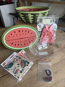 Longaberger Collectors Club 2010 Large WATERMELON Basket Complete Set BONUS NIB