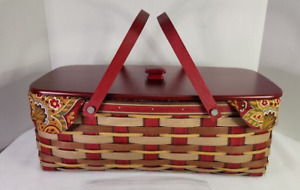 Longaberger 2015 Crimson Hill Lg Market Basket Liner Prot Lid SOLD 01/2015 ONLY