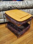 LONGABERGER 2 Tier Wrought Iron  Stand Paper Tray & Baskets Protectors Organizer