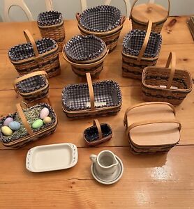 Longaberger Miniature Collectors Club Baskets Easter, Corn, Apple, Berry ……