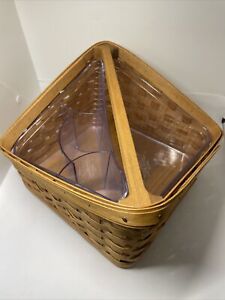 LONGABERGER  SPIN ORGANIZER  BASKET,  LAZY SUSAN, TWO PROTECTORS, 2005 - Turning