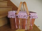 Longaberger Sweetheart Getaway Basket Set red picnic sized *shipping included!*