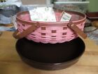 Longaberger PINK & RB SOCIAL GATHERING Serving Basket & CHOCOLATE Large LOW BOWL