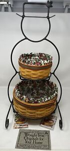 2000 Longaberger Wrought Iron Frosty Stand Baskets Liners Protectors See Descrip