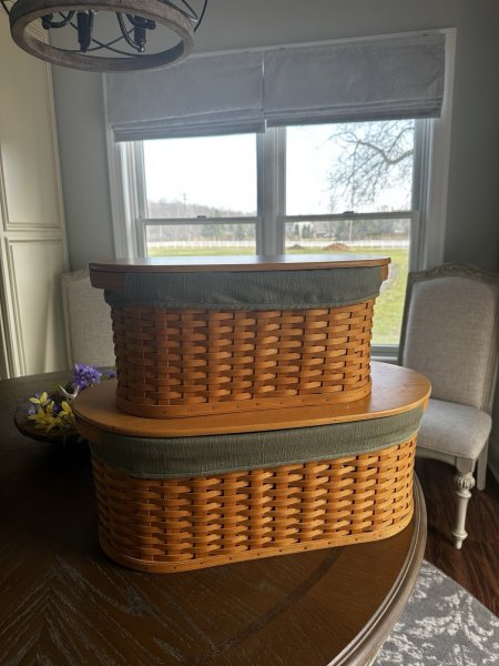 Set Of Two Longaberger Workload Baskets. One Large And One small.