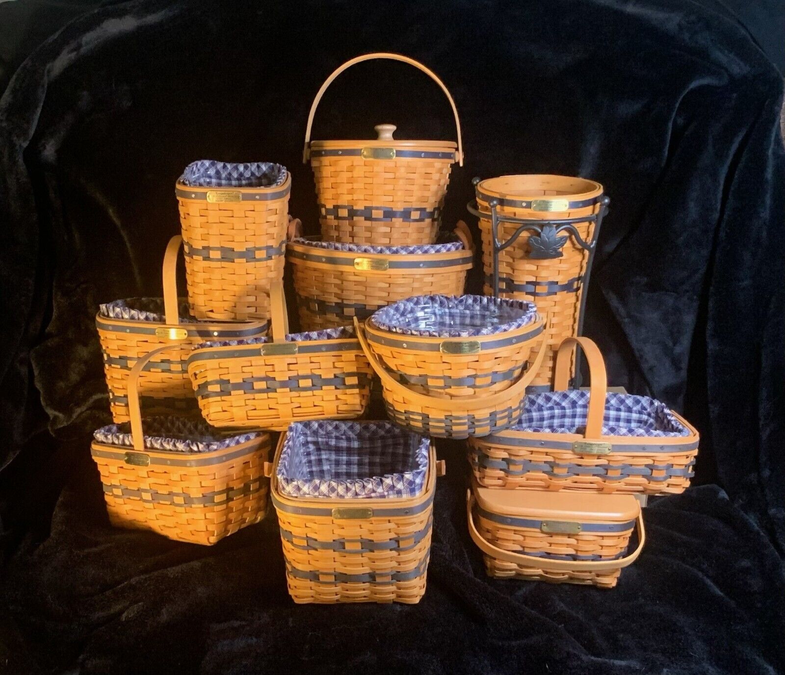 Lot of 11 Longaberger JW Collection Mini Basket Protector Liner Set 30 Pieces