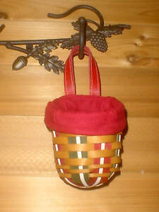Longaberger Holiday Sweets Christmas Gate Hang Basket Paprika Liner Protector