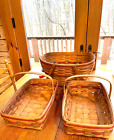 Vintage Rare Longaberger Lot of 4 Holiday Hostess Baskets, Very Large baskets.