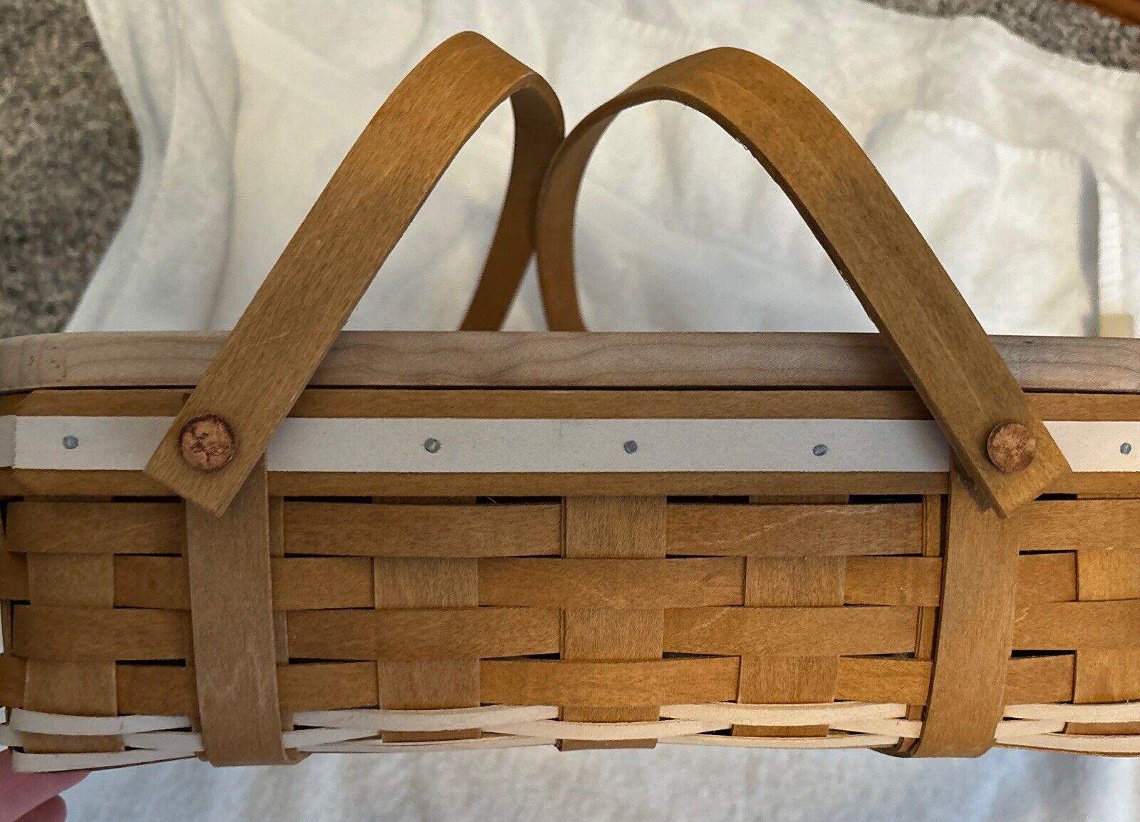 Longaberger 2010 Gourmet Basket with Butcher Block Woodcrafts Lid - NEW