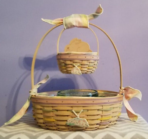 2 Longaberger Large White Washed 2000 Century Celebration Easter high quality Baskets