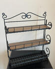Longaberger Wrought Iron 3 Tier Spice Rack With 2 Woodcrafts Shelves