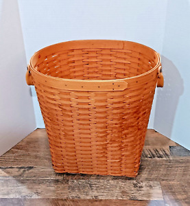 Longaberger 2002 Large Oval Waste Basket With Heritage Green Liner And Protector