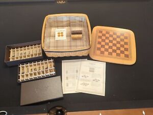 Longaberger Basket Chess Checkers Set 2001 All Pieces And Papers!