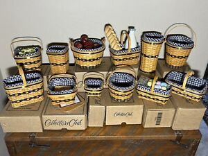 Longaberger JW Miniature Basket Collection COMPLETE All w Liner Protector EXTRAS
