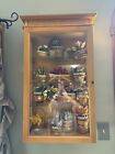 Solid Maple Longaberger Collectors Club Display Cabinet 4 Miniature Baskets EUC