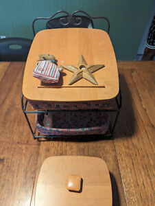 LONGABERGER PAPER TRAY BASKETS & STAND, AMERICANA LINERS, & ADDRESS BASKET SET