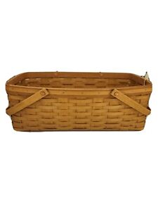 Longaberger 2011 Long Market Basket Warm Brown Stain COUNTRY ORGANIZATION GARDEN