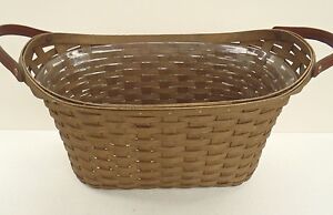 Longaberger Library Basket Combo DB Deep Brown + Protector NEW Retired