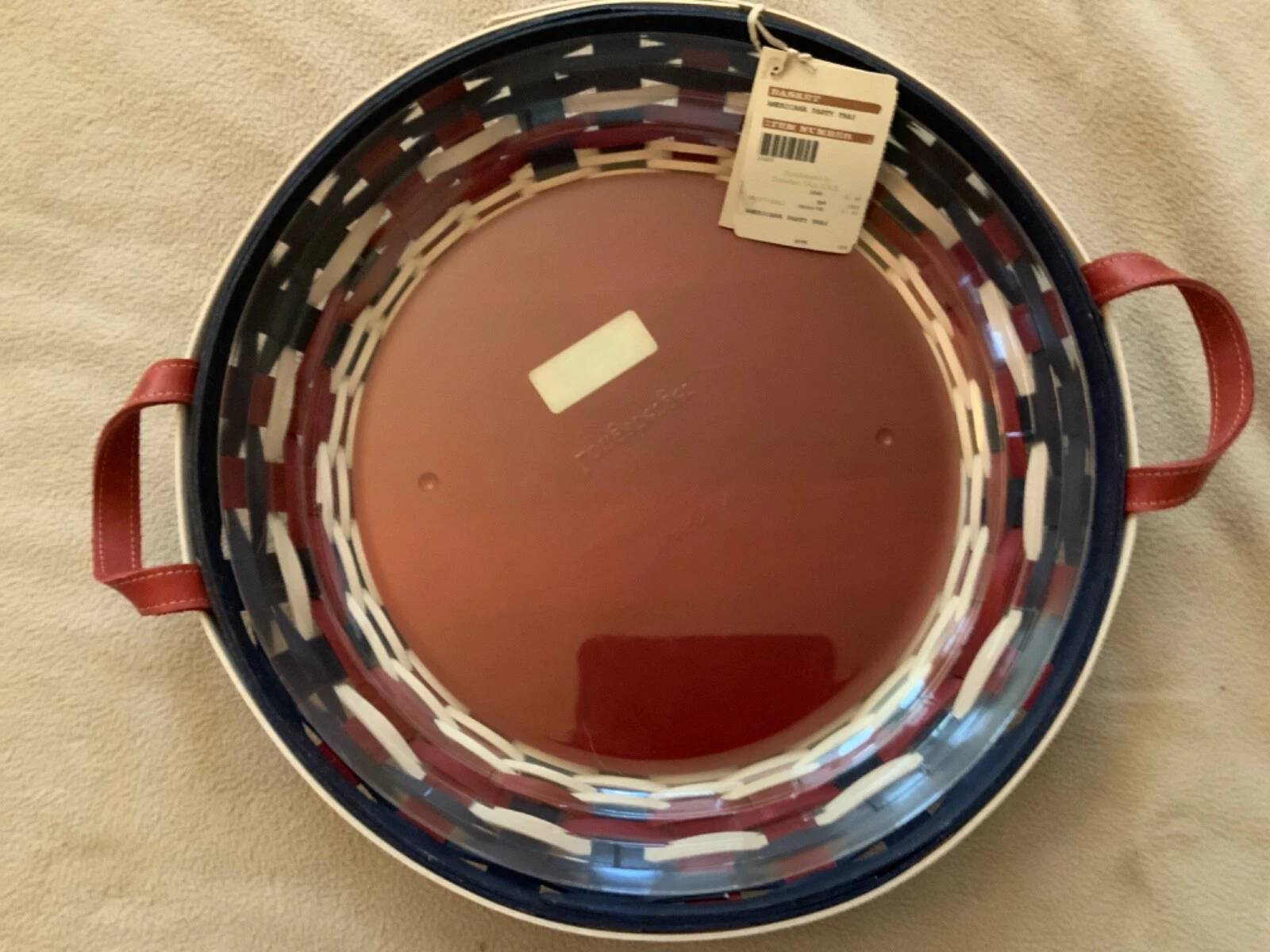 VERY RARE 2012 16.25" LONGABERGER AMERICANA PARTY TRAY+PROTECTOR NWT