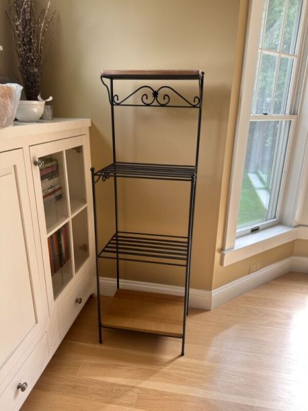 Longaberger Wrought Iron Organizational Unit Stand with 2 Warm Brown Shelves