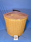 Longaberger RETIRED 2004 LARGE Corner Hamper Basket with Wood Lid - NEW