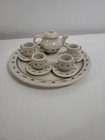 Longaberger Collectors Club  Mini Pottery Mini Tea Set Tea Pot, 4 Cups & Sausers