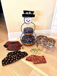 SUPER SET!! LONGABERGER WROUGHT IRON SMALL SNOWMAN, FROSTY & JR BASKETS!! WOW!!