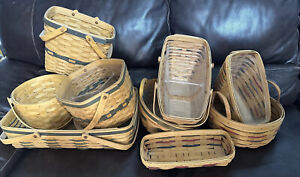 Lot Of 9 Longaberger Baskets 96 97 98 99