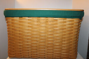 LONGABERGER HOSTESS FILE BASKET, FABRIC, 2 PROTECTORS, LID, CARD