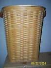 2004 Longaberger  Warm Brown XL Oval Wastebasket Laundry Hamper Set