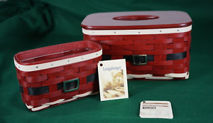 LONGABERGER SANTA BELLY TISSUE BOX/ SMALLER BASKET 2012 SIGNED