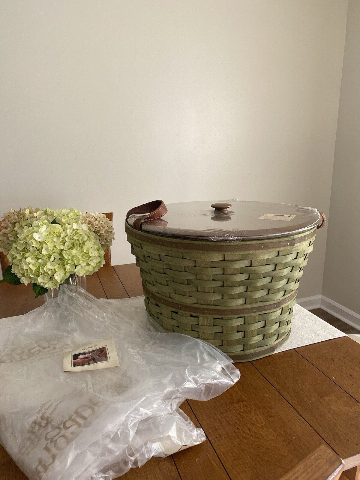 Longaberger Hostess Only Sage Green Large Bushel Basket Rare