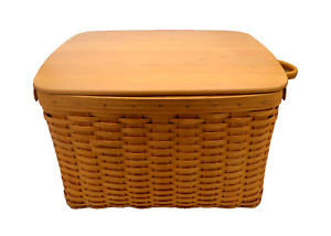 LONGABERGER 2000 Hostess File Basket w/ File Insert & Wood Lid - RARE FIND