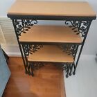 Longaberger Wrought Iron Dogwood Nested Tables / Plant Stands (set of 3) -Lovely