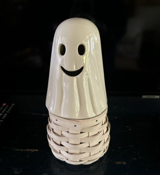 Longaberger 2013 Boo Basket Set w/ ceramic Ghost Topper 