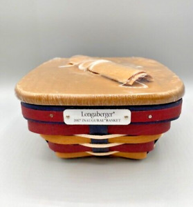 Longaberger 2017 Inaugural Basket Lid Protector Veneer Tie On Rare Collectible