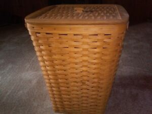 VINTAGE 1993 LARGE LONGABERGER HAMPER LAUNDRY BASKET LINER LID 17 x17 x22 NEW !