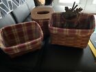 Longaberger 2006 Baskets- Lot Of 11 Items (3 Baskets with accessories)