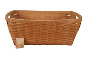 Vintage 1987 Longaberger Laundry Basket Maple Wicker Woven Handle 24”