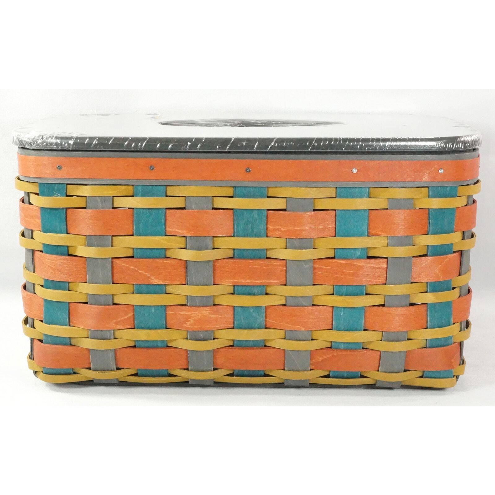 Longaberger 2016 Long Family Tissue Basket "Fall In Love" Weave Pewter Lid RARE