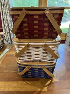 Longaberger Patriotic Cake Basket Bundle