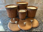 2003 Longaberger Basket Canister Set with Lids & Plastic Protectors