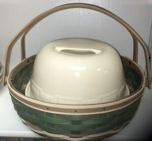 Longaberger Fern Valley Social Gathering Basket with 8-In-1 Pottery Piece-NIB!!!