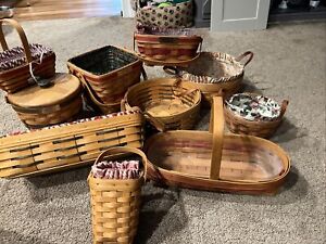 longaberger basket Lot 10 Baskets